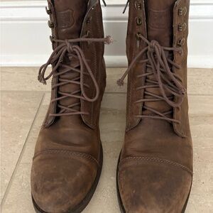 Ralph Lauren Denim & Supply Men's Brown Leather Side Zip Combat Boots Sz 11